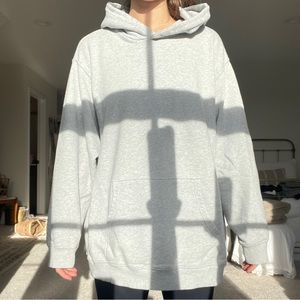 GREY DISTRESSED OVERSIZED HOODIE
